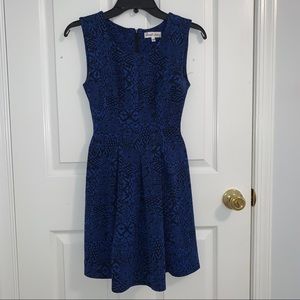 Blue and black dress
